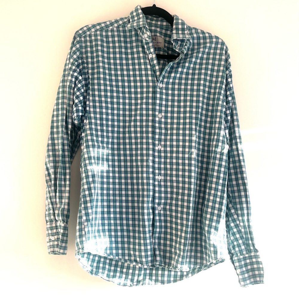 Lawrence Hunt Breathe - Blue and Green Plaid Button-Up Shirt - 100% Cotton
